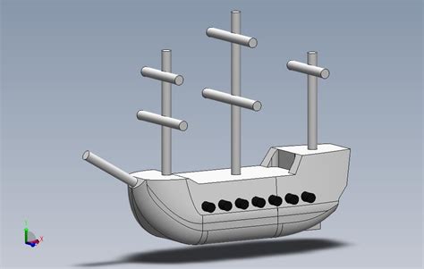 1玩具船 Solidworks 2012 模型图纸免费下载 懒石网