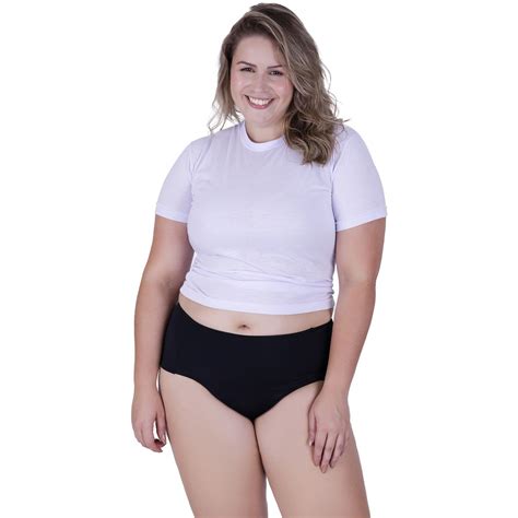 Calcinha Rubi Plus Size Cós Duplo Microfibra Concept Lingerie Preto