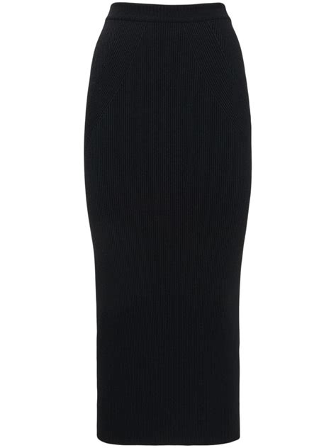 Alexander Mcqueen Ribbed Knit Pencil Skirt Farfetch