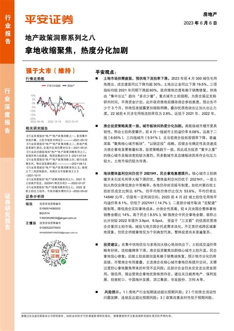 房地产行业地产政策洞察系列之八：拿地收缩聚焦，热度分化加剧 20230606 平安证券 17页报告 报告厅