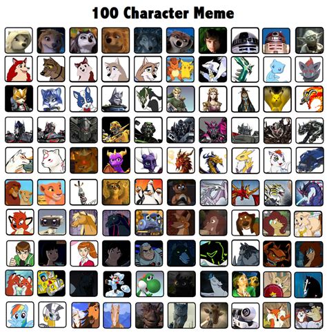 100 Character Meme Example By Darthgoldstar710 On Deviantart