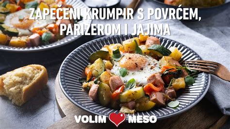 Zapečeni krumpir s povrćem, parizerom i jajima - YouTube