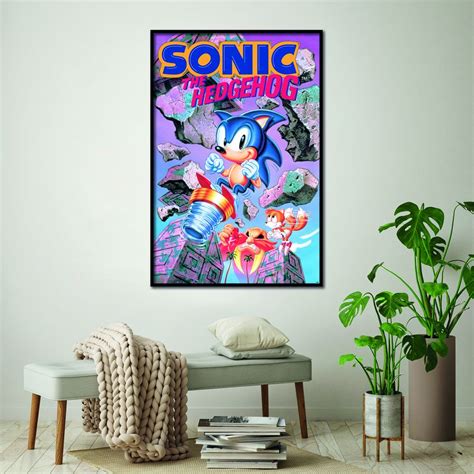 Sonic The Hedgehog Poster Break Through Rocks Poster Gro Format Jetzt