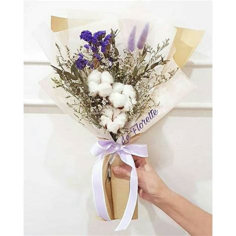 Jual Bunga Kapas Cotton Flower Dried Bouquet Buket Bunga Kering