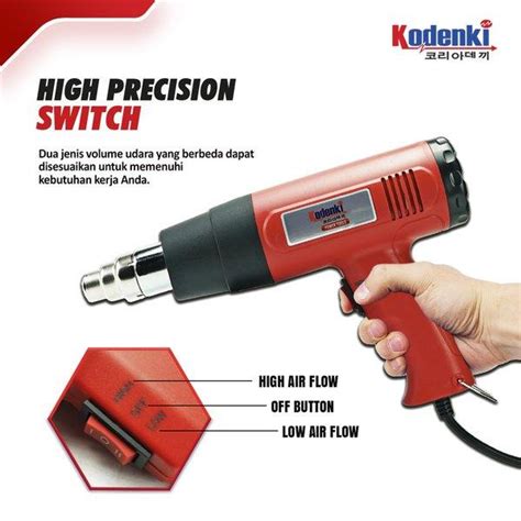 Jual Mesin Alat Blower Pemanas Heat Gun Hot Gun Air Pemanas Shrink Plastik Warping Sticker Kaca