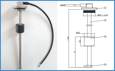 China Single Tube Float Switch Type Stainless Steel 316 304 Fuel Tank