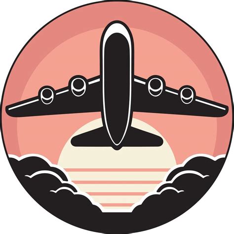 Airplane Flying Above The Twilight Sky Design 51777820 Vector Art At