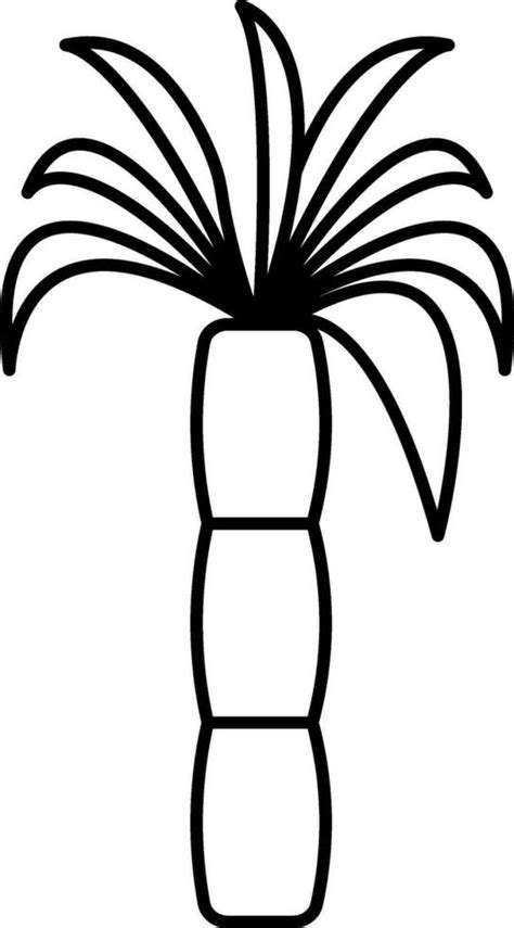 Black Outline Illustration Of Sugarcane Icon Vector Art At