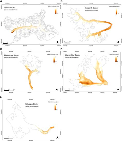 Frontiers Quantifying Patterns Of Supraglacial Debris Thickness And