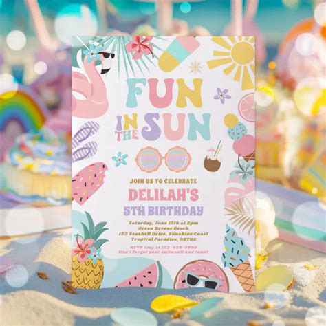 Fun In The Sun Tropical Beach Birthday Party Invitation Zazzle