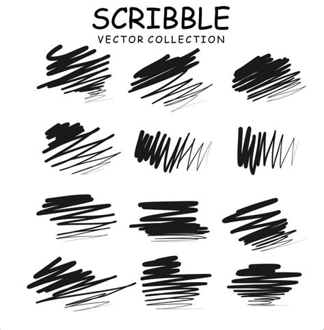 Set Of Hand Drawn Ink Pen Scribbles Vector Art At Vecteezy