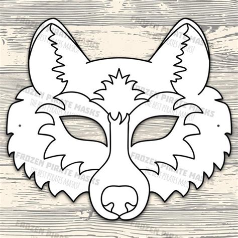 Woodland Forest Animals Printable Coloring Masks Wolf Fox Etsy