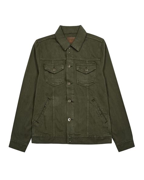 Paige Scout Army Green Denim Jacket For Men Lyst