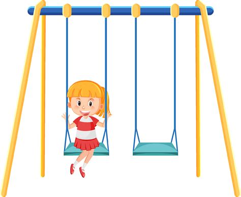 Kid on swing set playground on white background 7498508 Vector Art at Vecteezy