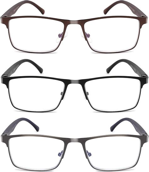 Crgatv Paquete De Lentes De Lectura Para Hombre Filtro De Luz Azul