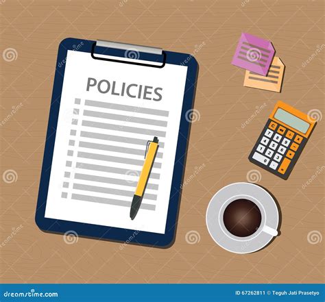 Policies Policy Concept With Clipboard Document And Checklist Stock