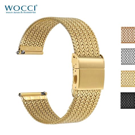 WOCCI Correas De Reloj De Metal De Acero Inoxidable 316L Correas De