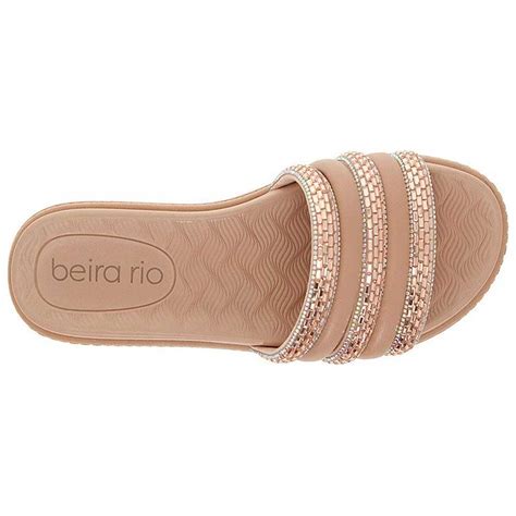Chinelo Feminino Slide Ouro Rosado Nude Beira Rio Karina Cal Ados