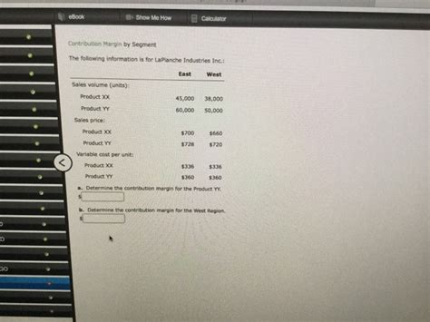 Solved EBook IShow Me How Caloulator Contribution Margin By Chegg