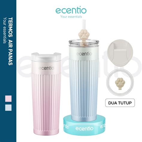 Jual Ecentio Tumbler Stainless Steel Aesthetic 500ml Double Cover