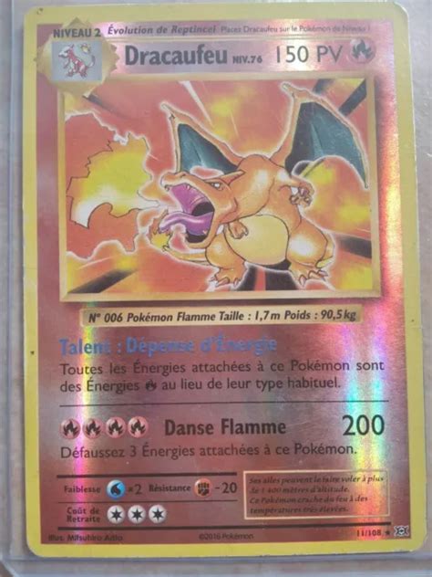 CARTE POKÉMON 11 108 dracaufeu Niv 76 150 PV holo reverse de la serie