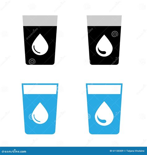 Vector Glass Of Water Icons Stock Illustration Illustration Of Tall