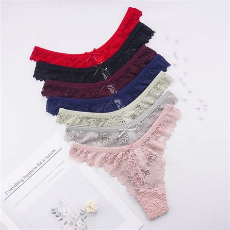 3pcs Lot Sexy Lace Panties Women Sexy Thongs Seamless Hollow Low Rise