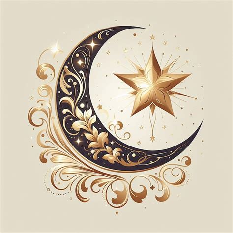 Premium Photo Elegant Design Featuring Crescent Moon And Star