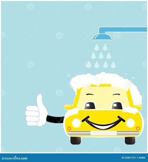 Smile Cartoon Car In Car Wash Stock Image - Image: 22821721