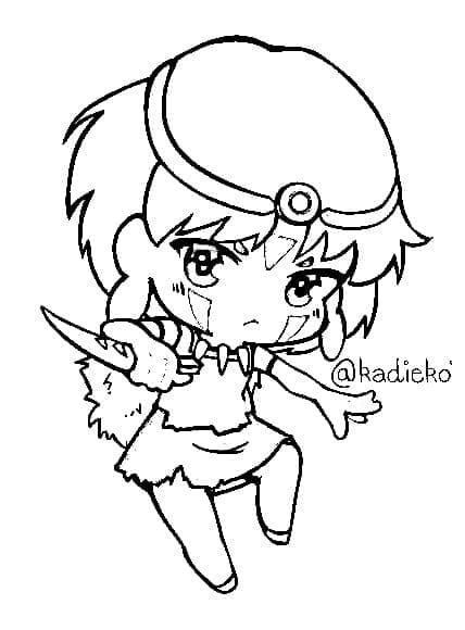 Dibujos De Chibi Princesa Mononoke Para Colorear Para Colorear Pintar