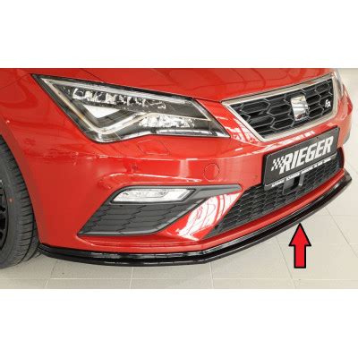 Lame De Pare Chocs Avant Noir Brillant Rieger Tuning Pour Seat Leon