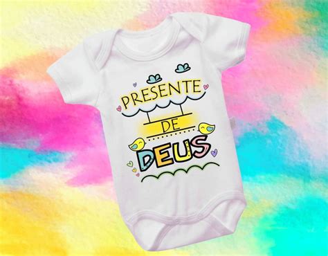 Body Personalizado Para Beb Elastano Presente De Deus Elo