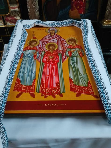 Иконы мучениц Веры, Надежды, Любови и матери их Софии, а также сильная ...