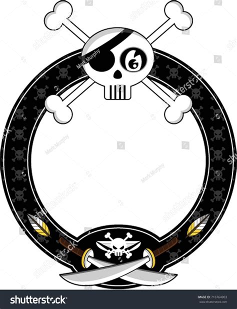 Cartoon Pirate Skull Crossbones Stock Vector Royalty Free 716764903