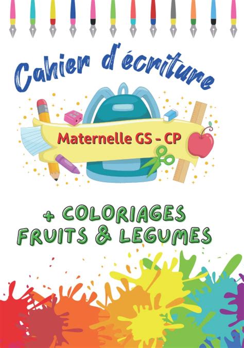 Buy Cahier d écriture Maternelle GS CP Coloriages de Fruits et