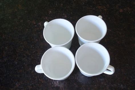 4 Just White Corelle Coffeetea Mugs 8 0oz Etsy