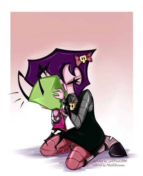 Amazing Osculationcolored By Missfuturama On Deviantart Invader Zim Characters Cute Couple