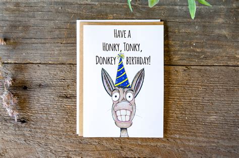 Funny Donkey Birthday Card Ass Birthday Card Country Etsy