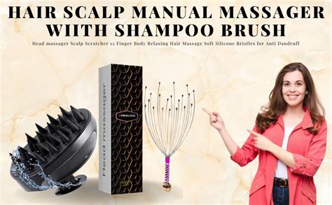 Finalize Hair Scalp Manual Massager With Shampoo Brush Head Massager Scalp Scratcher 12 Finger