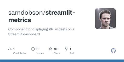 GitHub Samdobson Streamlit Metrics Component For Displaying KPI