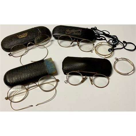 Four 19th Century Pince Nez Glasses Spectacles Monocles 6