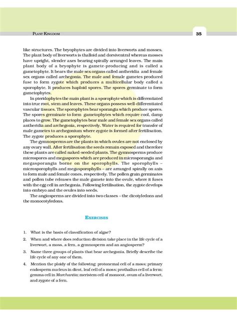 Ncert Book Class 11 Biology Chapter 3 Plant Kingdom 2024 25 Session