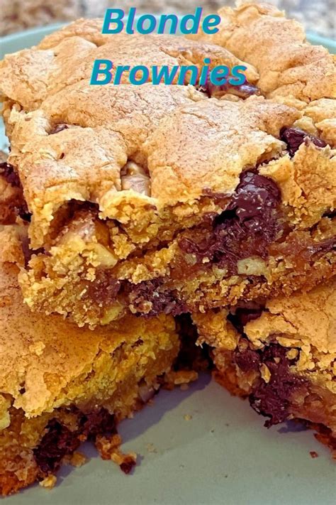 Amazing Blonde Brownies Recipe Blonde Brownies Snack Treat Easy Cookie Recipes
