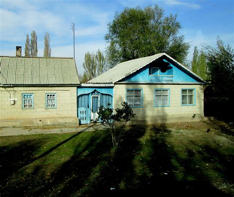 Typical House In Tokmok Kyrgyzstan Silk Road Central Asia Cabin