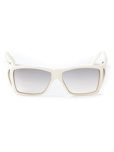 Versace Square Frame Sunglasses In White Lyst