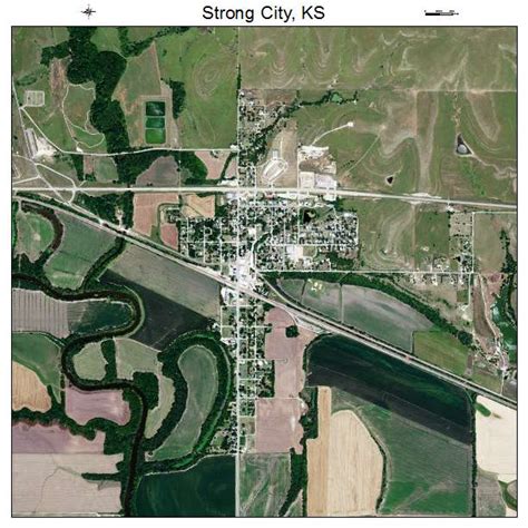 Aerial Photography Map of Strong City, KS Kansas