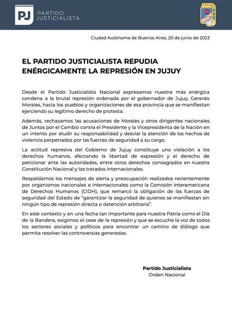 Partido Justicialista On Twitter El Partido Justicialista Repudia