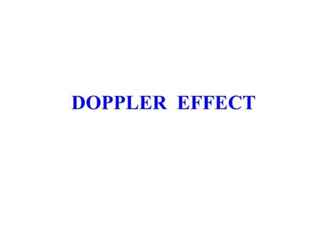 Doppler Effect Ppt