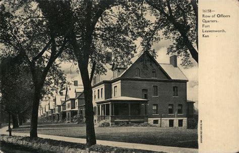 Row Of Officers Quarters Fort Leavenworth KS Postcard