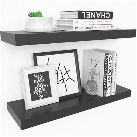 Ballucci 24 Floating Shelves 2 Pack Wood Wall Shelf Set With Invisible Brackets 8 Deep